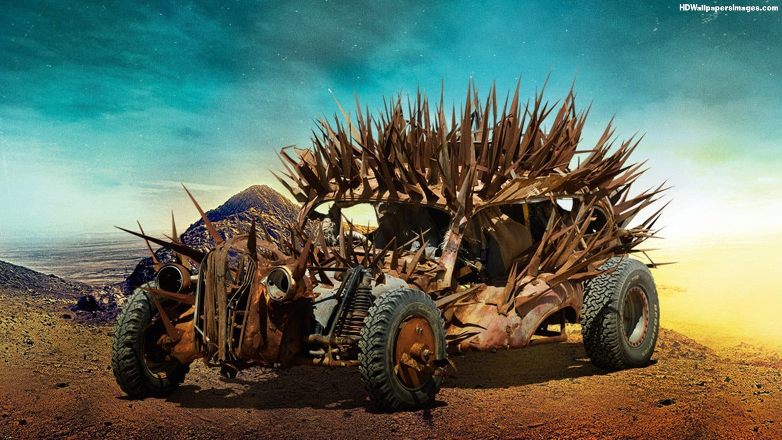 spike car digital artwork, Mad Max, movies, Mad Max: Fury Road