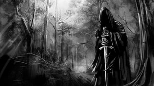 grim reaper illustration, Nazgûl, The Lord of the Rings, fantasy art
