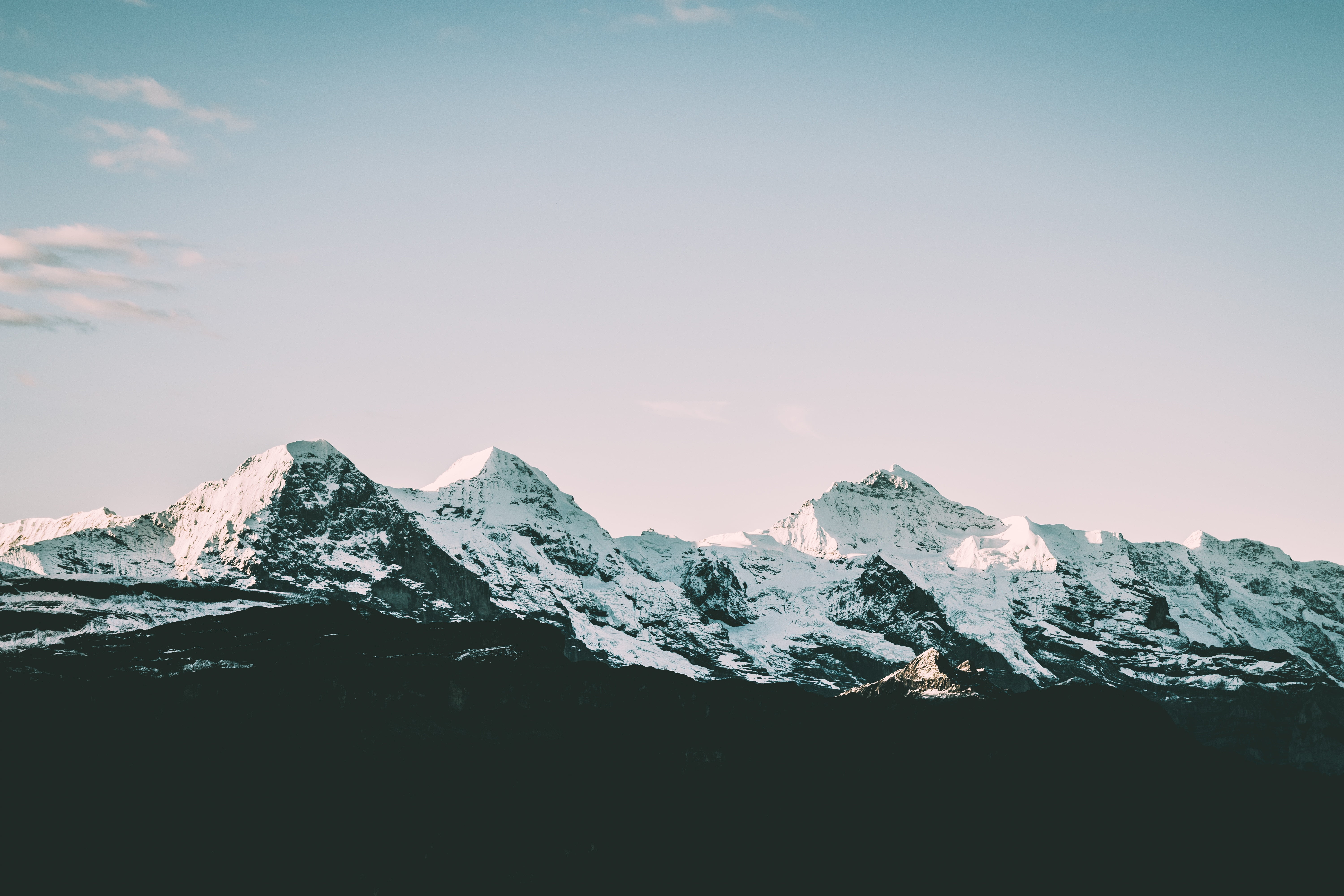 snow covered mountain, Mountains, Peaks, Snow covered