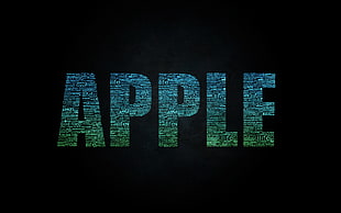 blue and green Apple text