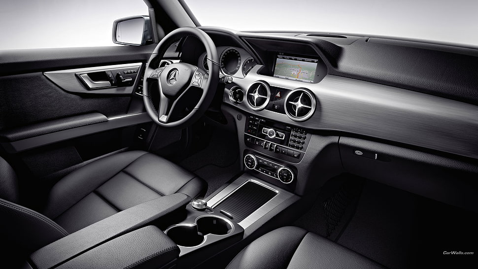 black and gray car interior, Mercedes GLK, car interior, car, vehicle HD wallpaper