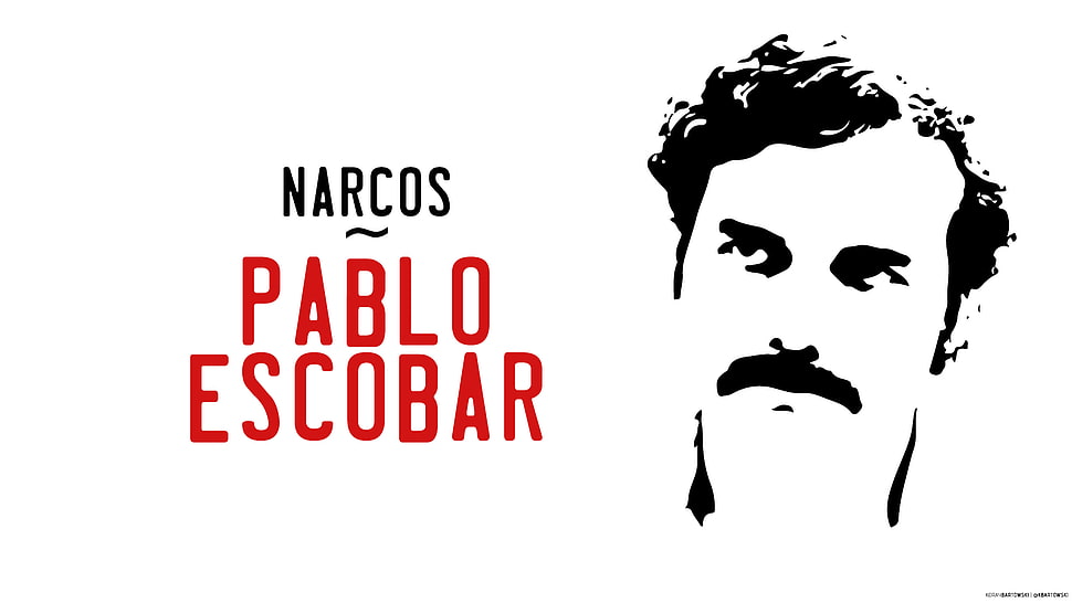 white background with Pablo Escobar text overlay, Narcos, Pablo Escobar, Netflix HD wallpaper