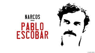 white background with Pablo Escobar text overlay, Narcos, Pablo Escobar, Netflix