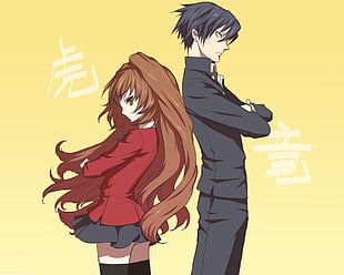 woman and man anime character