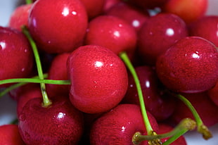 Cherries in tilt-shift photography