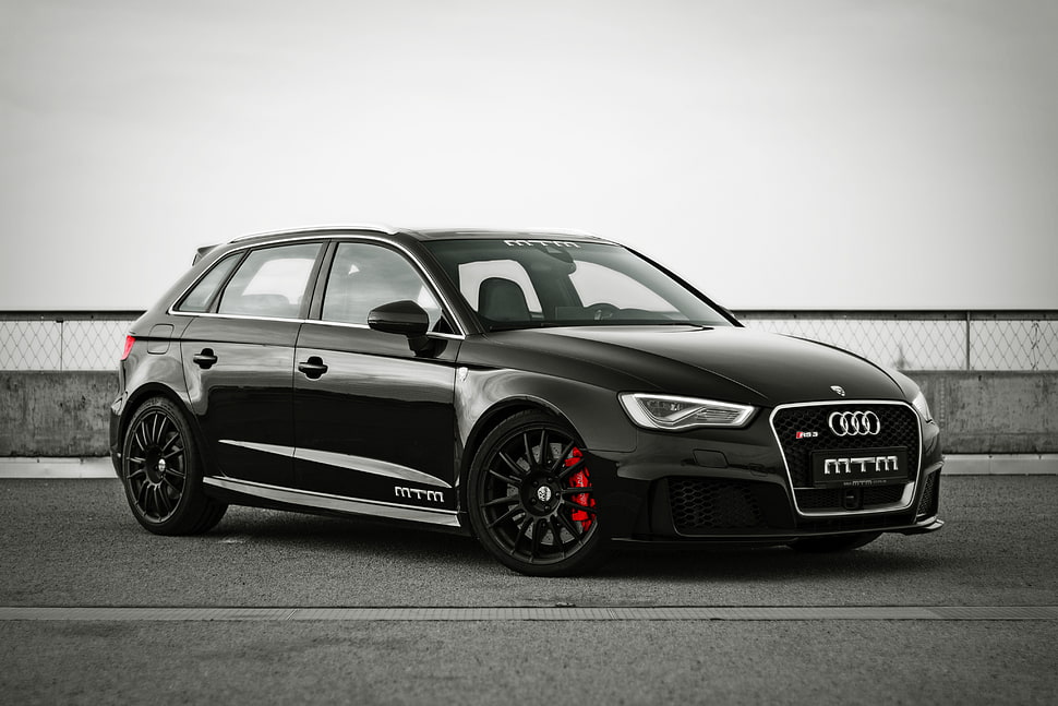 black Audi RS3 HD wallpaper