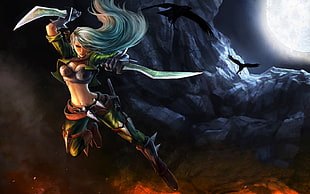 League of Legends female character digital wallpaper, League of Legends, video games, Katarina