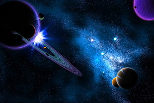 universe with planets HD wallpaper