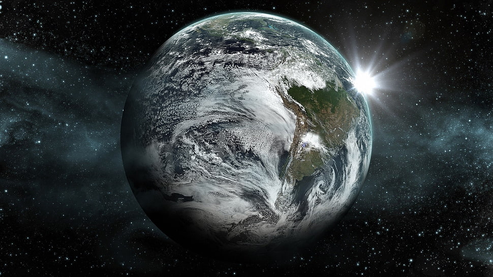 planet earth digital wallpaper, planet, space art, space, digital art HD wallpaper