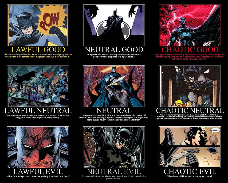 Batman alignment illustration collage HD wallpaper