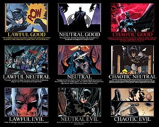 Batman alignment illustration collage
