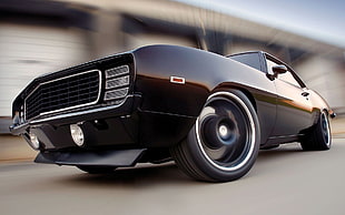 black muscle car, car, Camaro HD wallpaper