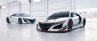 white and grey Acura NSX coupe, Acura NSX, race cars, vehicle, car
