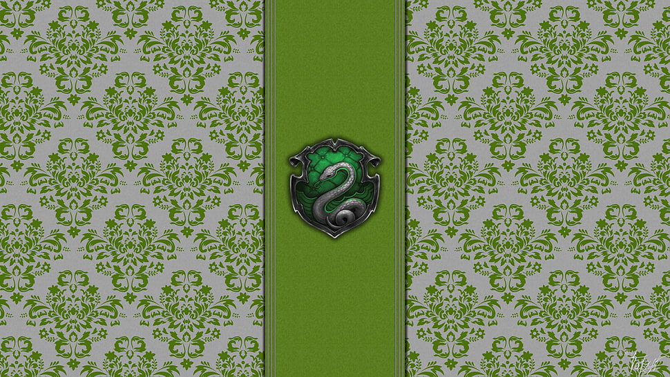 green and black wooden cabinet, Slytherin, Sonserina, Harry Potter, Hogwarts HD wallpaper