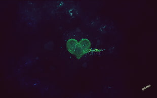 love, green, heart, digital art