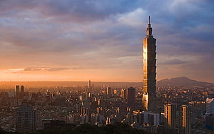high-rise building lot, cityscape, Taipei, Taipei 101 HD wallpaper