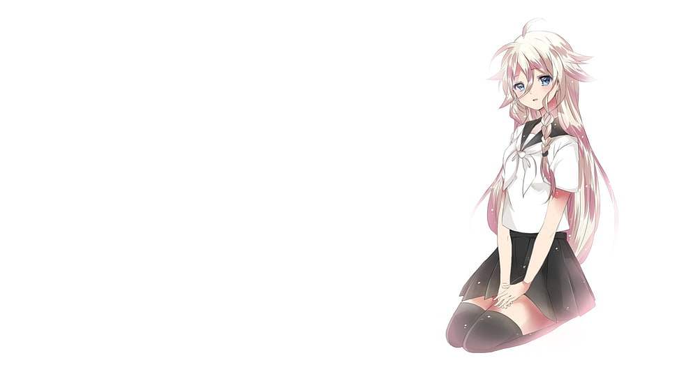 girl in white and black uniform anime character HD wallpaper