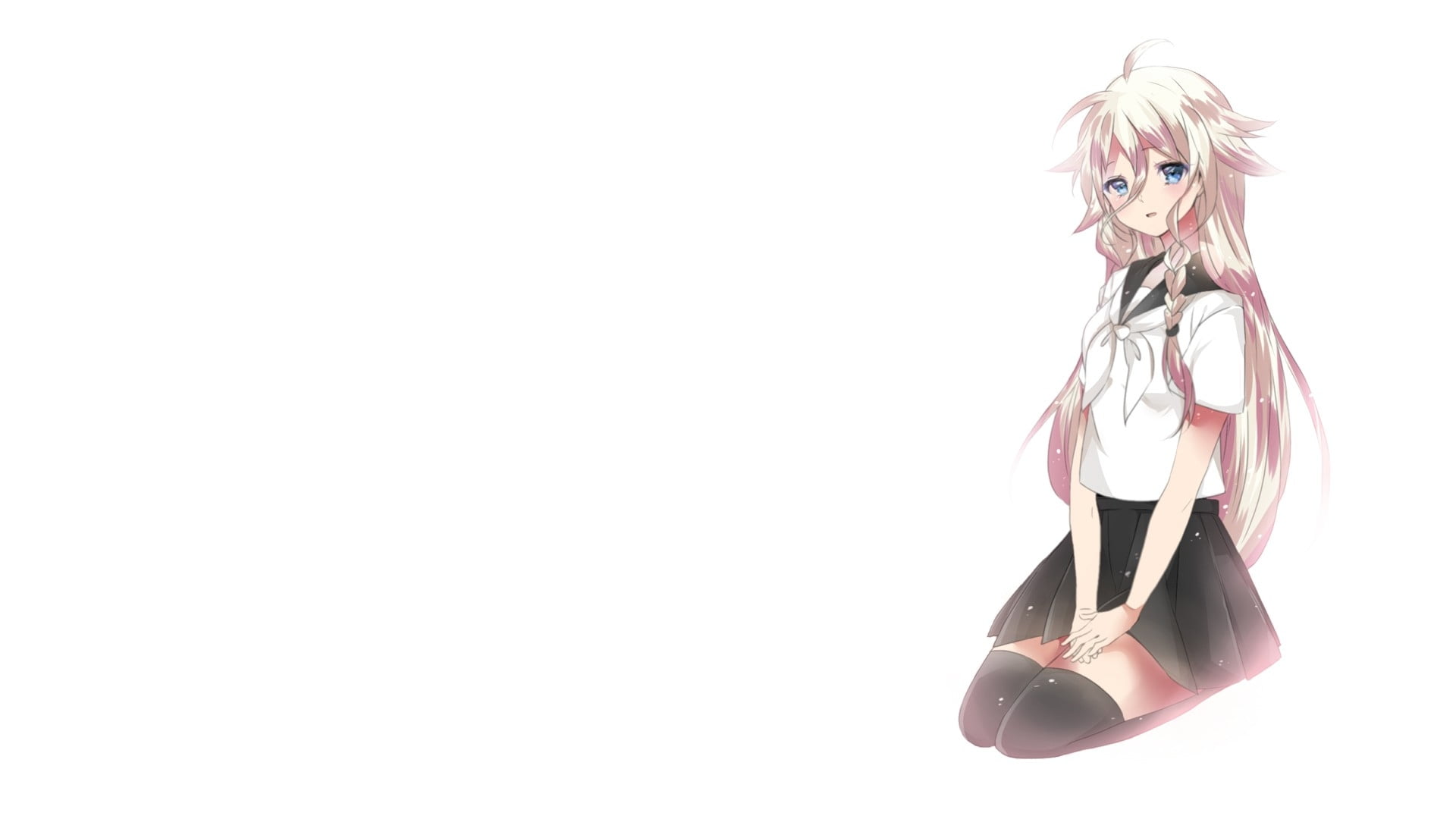 girl in white and black uniform anime character
