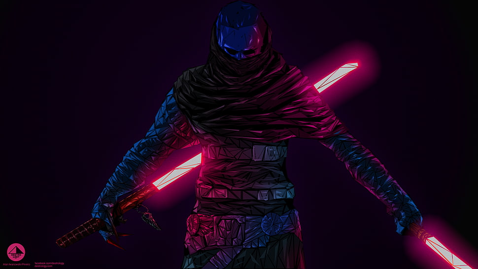 person holding two red lightsabers HD wallpaper