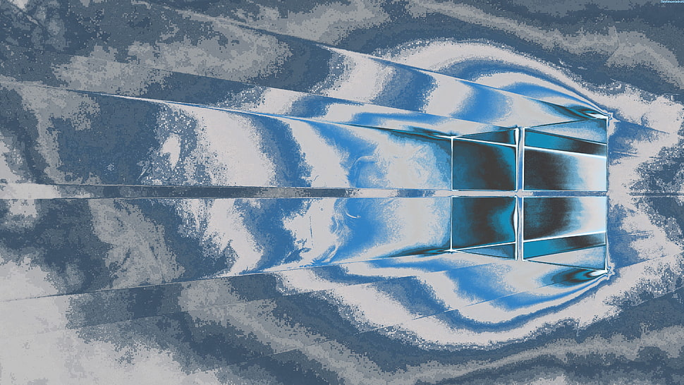 gray wooden board, window, Windows 10, abstract, logo HD wallpaper