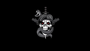 gray and black skull emblem HD wallpaper