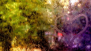 raindrops on clear glass HD wallpaper