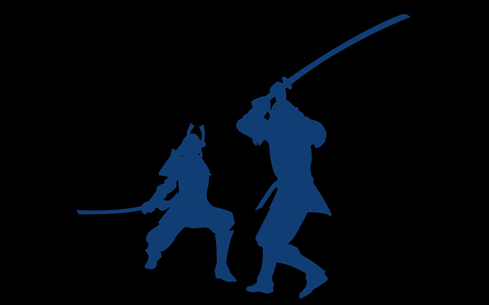 two samurai fighting wallpaper, samurai HD wallpaper