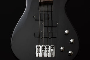 black electric bass guitar