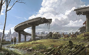 game application screenshot, artwork, apocalyptic, city, The Last of Us HD wallpaper