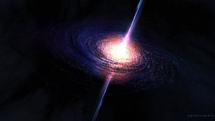 galaxy illustration, space, space art, Digital Blasphemy, quasars