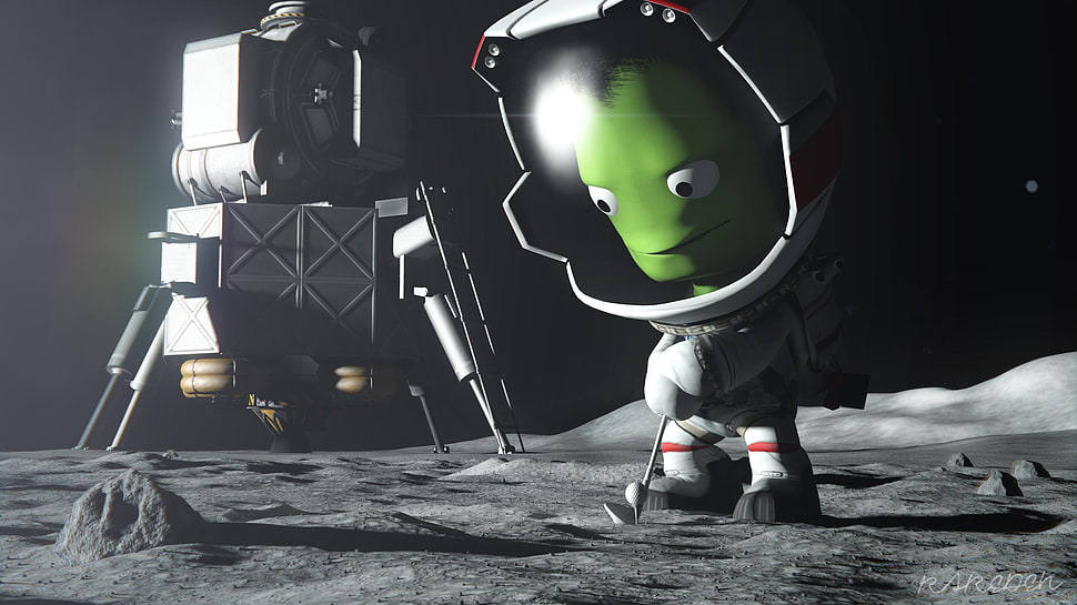 green alien illustration HD wallpaper