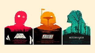 three Star Wars wallpapers, Star Wars, collage, artwork, Boba Fett HD wallpaper