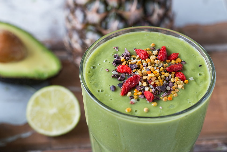 selective focus photography of Avocado shake HD wallpaper