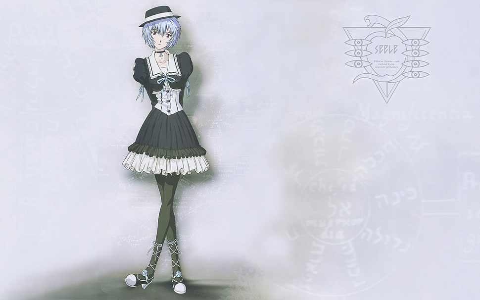 gray-haired female anime character in dirndl dress HD wallpaper