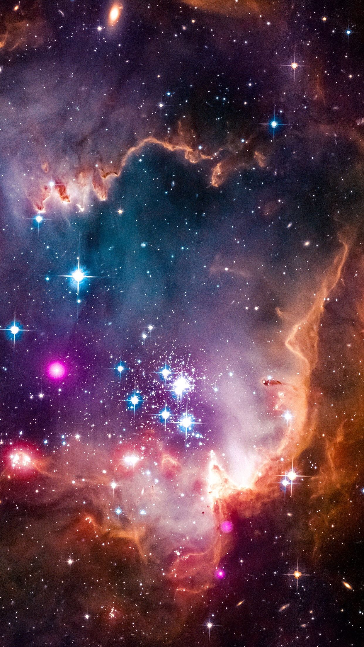 heavenly bodies digital wallpaper, space, galaxy, vertical, portrait display