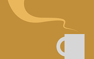white coffee mug illustration HD wallpaper