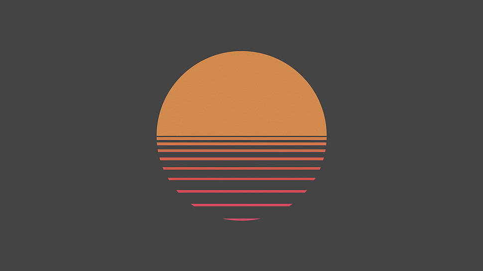 sunset logo, digital art, minimalism, simple background, Sun HD wallpaper