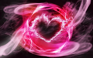 heart figure pink illustration HD wallpaper