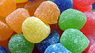 assorted-color candies, jellytots, food, sweets, sugar 