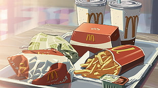 McDonald meal illustration, McDonald's HD wallpaper