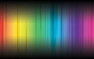 yellow, blue, green, and pink color painting, abstract, stripes HD wallpaper