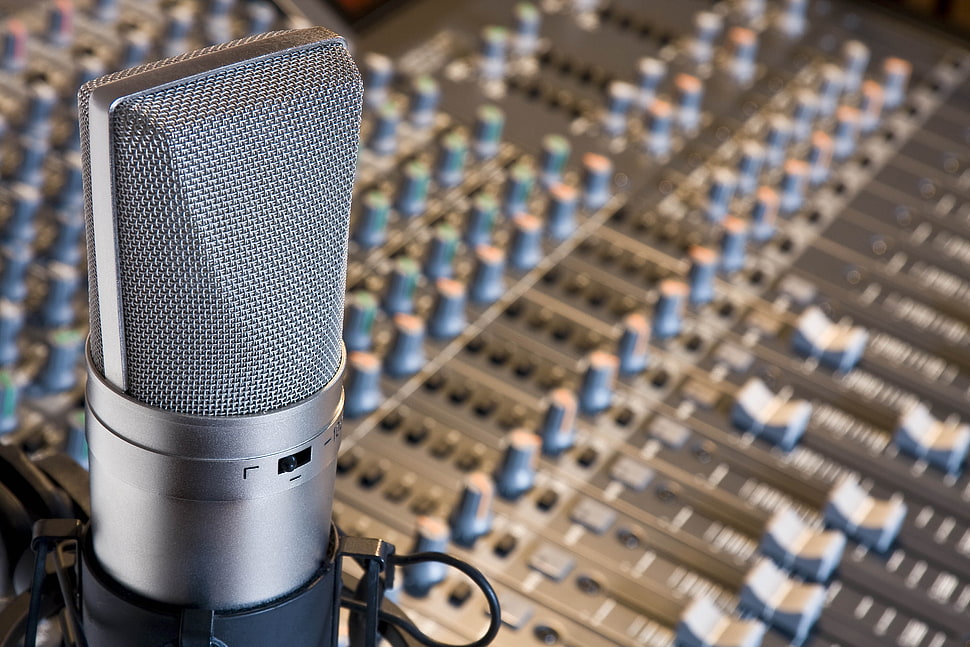 silver microphone photography HD wallpaper