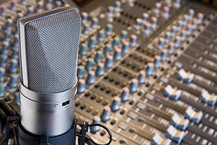 silver microphone photography HD wallpaper