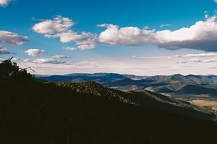 bird's eye view photography of mountains HD wallpaper