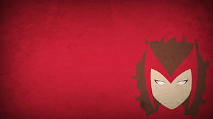female wearing red mask wallpaper, minimalism, Blo0p, Scarlet Witch, red background HD wallpaper