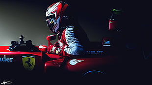 red go-kart, kimi, Raikkonen, Kimi Raikkonen, Scuderia Ferrari HD wallpaper