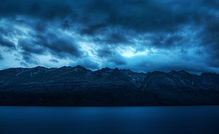 silhouette photo of mountain, photography, water, lake, mountains