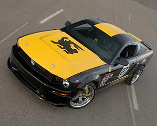 yellow and black die-cast model pack, muscle cars, Ford Mustang GT, car, tuning HD wallpaper