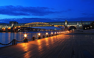 lighten bridge during nighttime