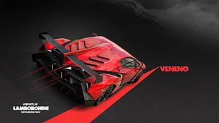 red and black car, Lamborghini, Lamborghini Veneno, Driveclub, video games